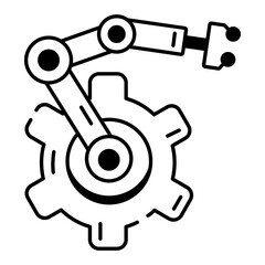 Check out this linear icon of mechanical arm 