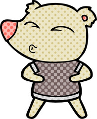cartoon whistling bear