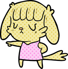 cartoon dog girl pointing