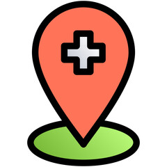 Obraz premium Hospital Location vector design .svg