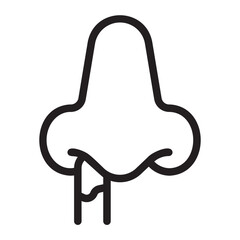 picking nose line icon