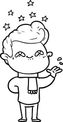 cartoon excited man