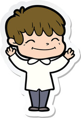 Obraz premium sticker of a cartoon happy boy