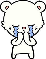 sad little polar bear cartoon