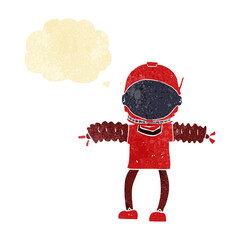 cartoon astronaut with thought bubble © lineartestpilot