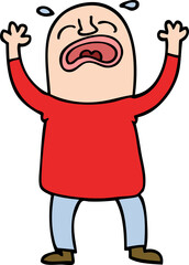 Obraz premium cartoon doodle crying man