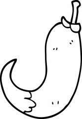 line drawing cartoon chilli pepper