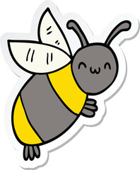sticker of a cute cartoon bee