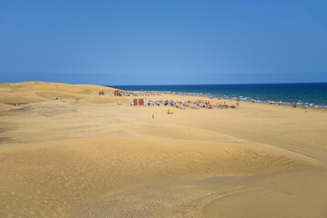 Dünen mit Strand bei Maspalomas / Insel Gran Canaria