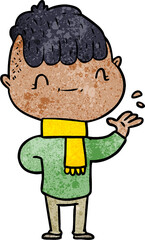 cartoon friendly boy