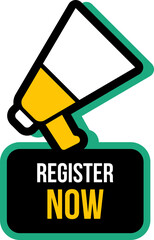 Register Now Button Sign