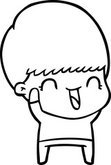 happy cartoon boy