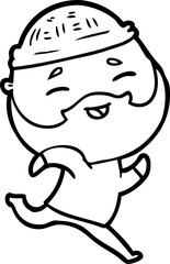 cartoon happy bearded man
