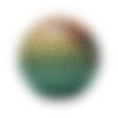 green brown sphere , color gradient rough abstract background shine bright light and glow template empty space , grainy noise grungy texture on transparent background cutout