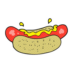 freehand drawn cartoon hotdog