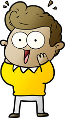 cartoon excited man