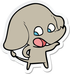 sticker of a cute cartoon elephant