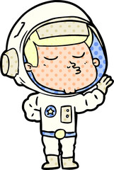 cartoon confident astronaut