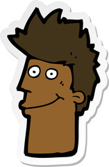 sticker of a cartoon happy man