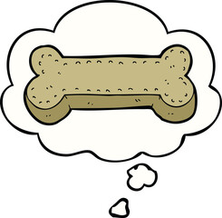 cartoon dog biscuit with thought bubble
