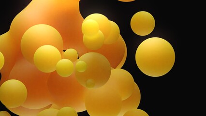 aufsteigende gelb orange Blubberblasen Lavalampe, flüssig, Wachs, Kugeln, organisch
