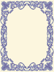 Elegant glamour floral border baroque theme for wedding and decoration element