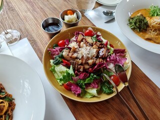 pork shoulder butt with fresh salad