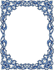 Elegant glamour floral border baroque theme for wedding and decoration element