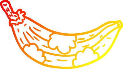 warm gradient line drawing of a old banana going brown
