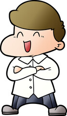 cartoon laughing businessman