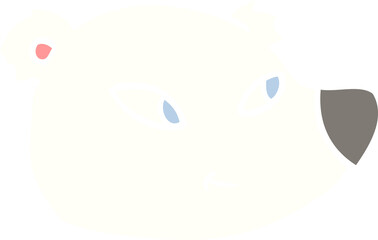 flat color style cartoon polar bear face