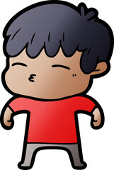 cartoon curious boy