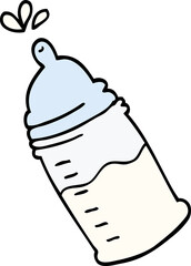 cartoon doodle baby bottle