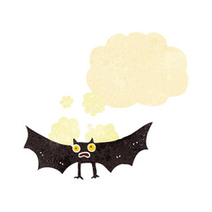 cartoon bat with thought bubble