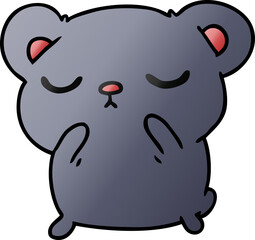 freehand drawn gradient cartoon of a cute bear