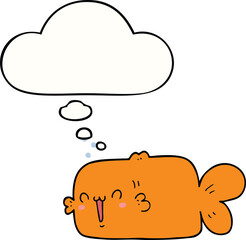 cartoon fish with thought bubble