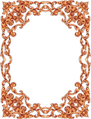 Elegant glamour floral border baroque theme for wedding and decoration element