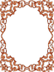 Elegant glamour floral border baroque theme for wedding and decoration element
