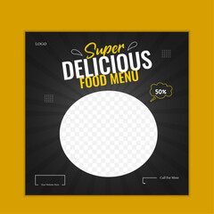 Vector food social media promotion banner post design template