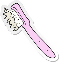 sticker of a cartoon toothbrush