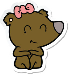 sticker of a female bear cartoon