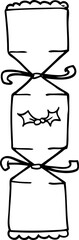 line drawing cartoon christmas cracker