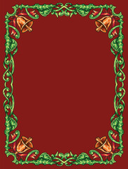 hand drawn retro vintage christmas frame and border