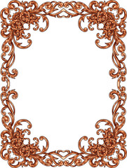 Elegant glamour floral border baroque theme for wedding and decoration element