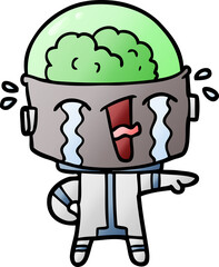 cartoon crying robot