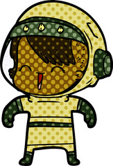 happy cartoon space girl