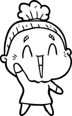 cartoon happy old lady