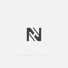 NH or HN letter logo design icon simple and minimal