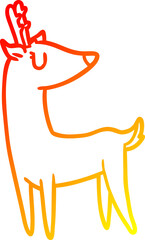 warm gradient line drawing of a Cartoon deer
