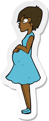 sticker of a cartoon pregnant woman
